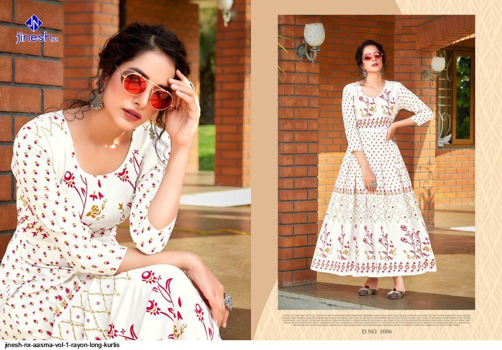 Jinesh Nx Aasma Vol 1 Heavy Long Festive Wear Wholesale Anarkali Kurtis
